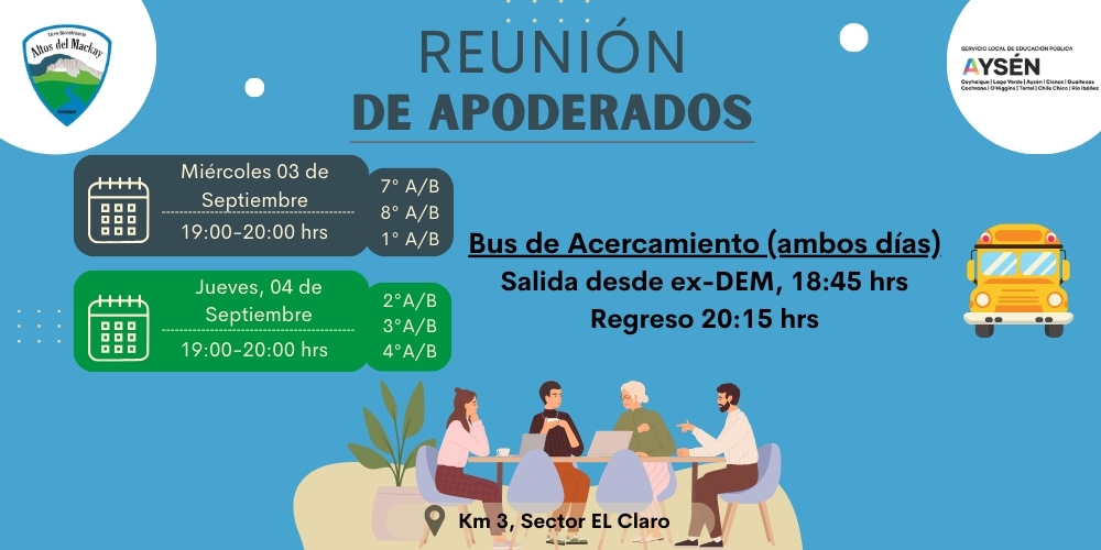 Calendario de reuniones de apoderados Septiembre de 2025